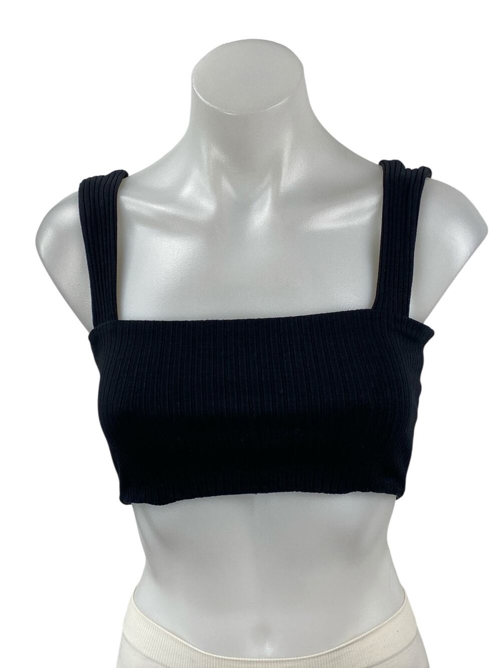 Farm Rio Women's Ribbed Knit Square Neck Sleeveless Brami Cami Crop Top Size S